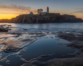 Nubble Light Cape Neddick Maine Fine Art, Metal, Acrylic Wall Decor