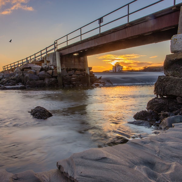 Beautiful Good Harbor Beach Gloucester, MA sunrise wall art decor print, metal acrylic