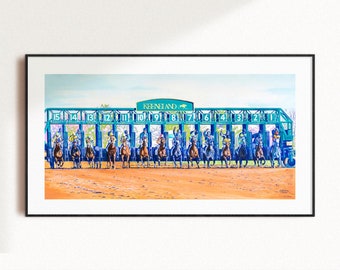 Keeneland Racecourse Art Print | Horse Racing Oil Painting | Equestrian Wall Decor