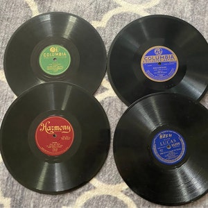 Rare 4 Vintage COLUMBIA, HARMONY & Elite Records 1930s Nelson Eddie, Van and Schenck, Clyde Lucas,  Ed Blossom  78 RPM Vinyl Records