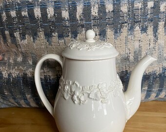 Vintage Coffee Pot Cream Color on Cream Color wit A Yellow Tint (Plain Edge) by WEDGWOOD
