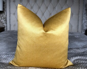 Luxury ochre yellow cushion covers - handmade - Designer fabric- Made to Measure