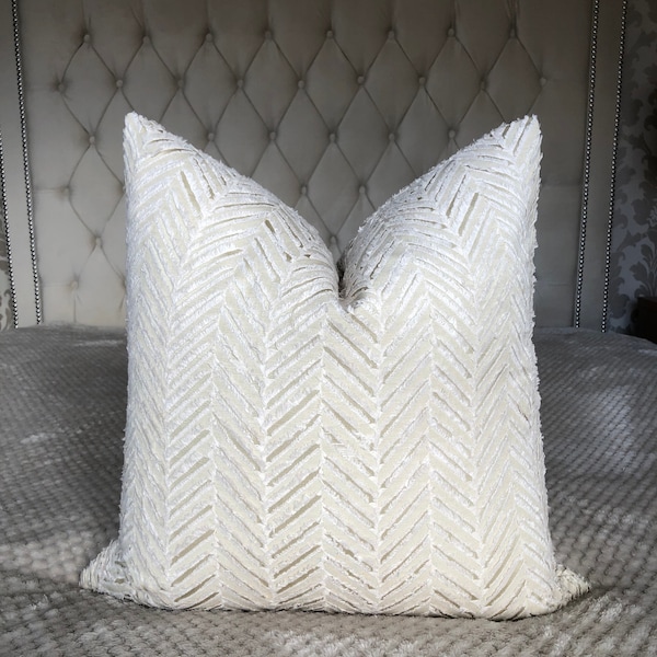 Luxury cream boohoo cushion covers - handmade - Designer fabric- Made to Measure