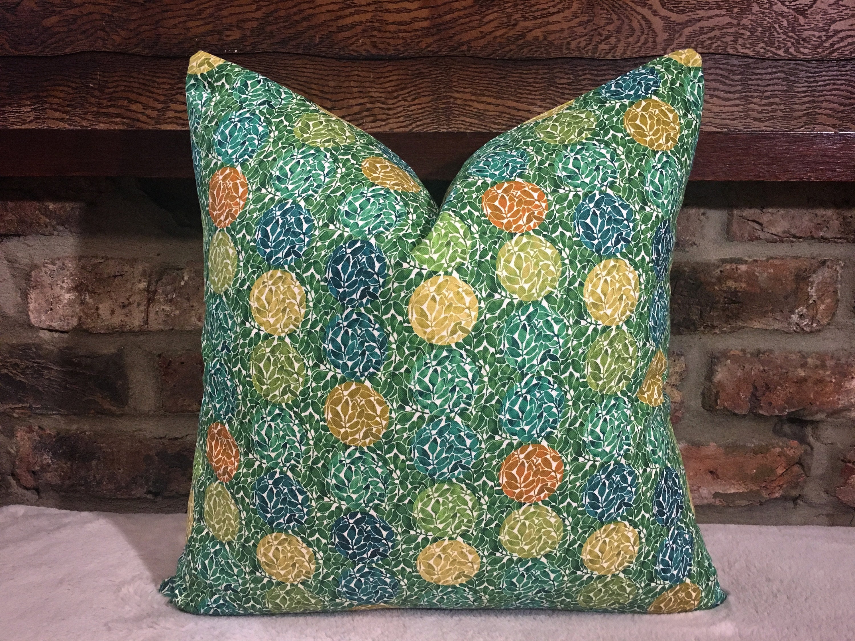 Green and Peach Cushions UK