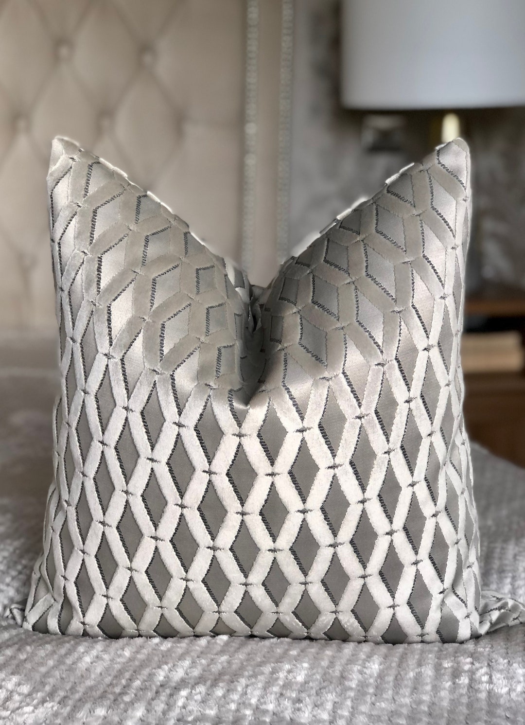 Luxury Stone Geometric Cushion Covers Handmade Designer Fabric Made to