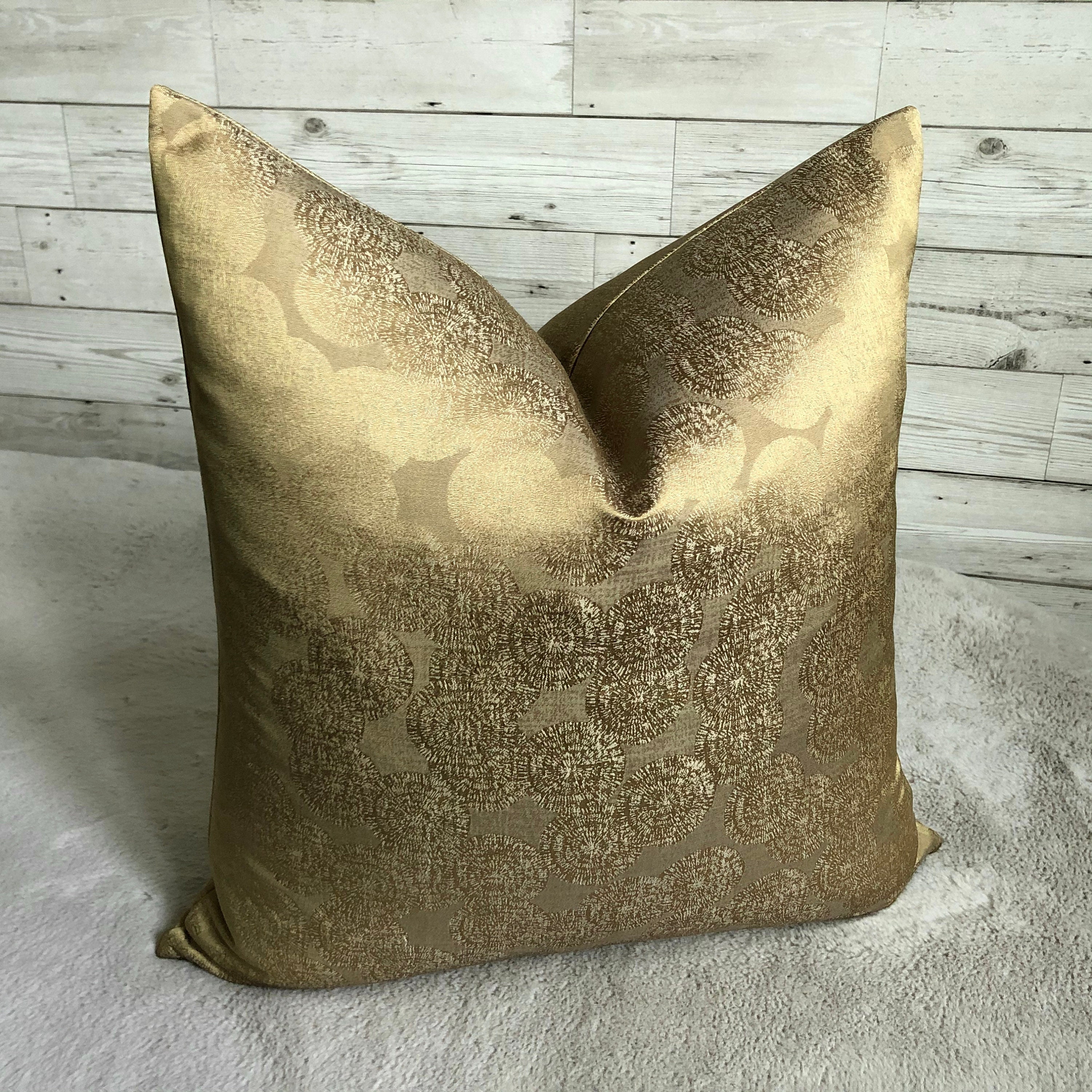 Luxury gold cushion cover handmade designer fabric Made Etsy