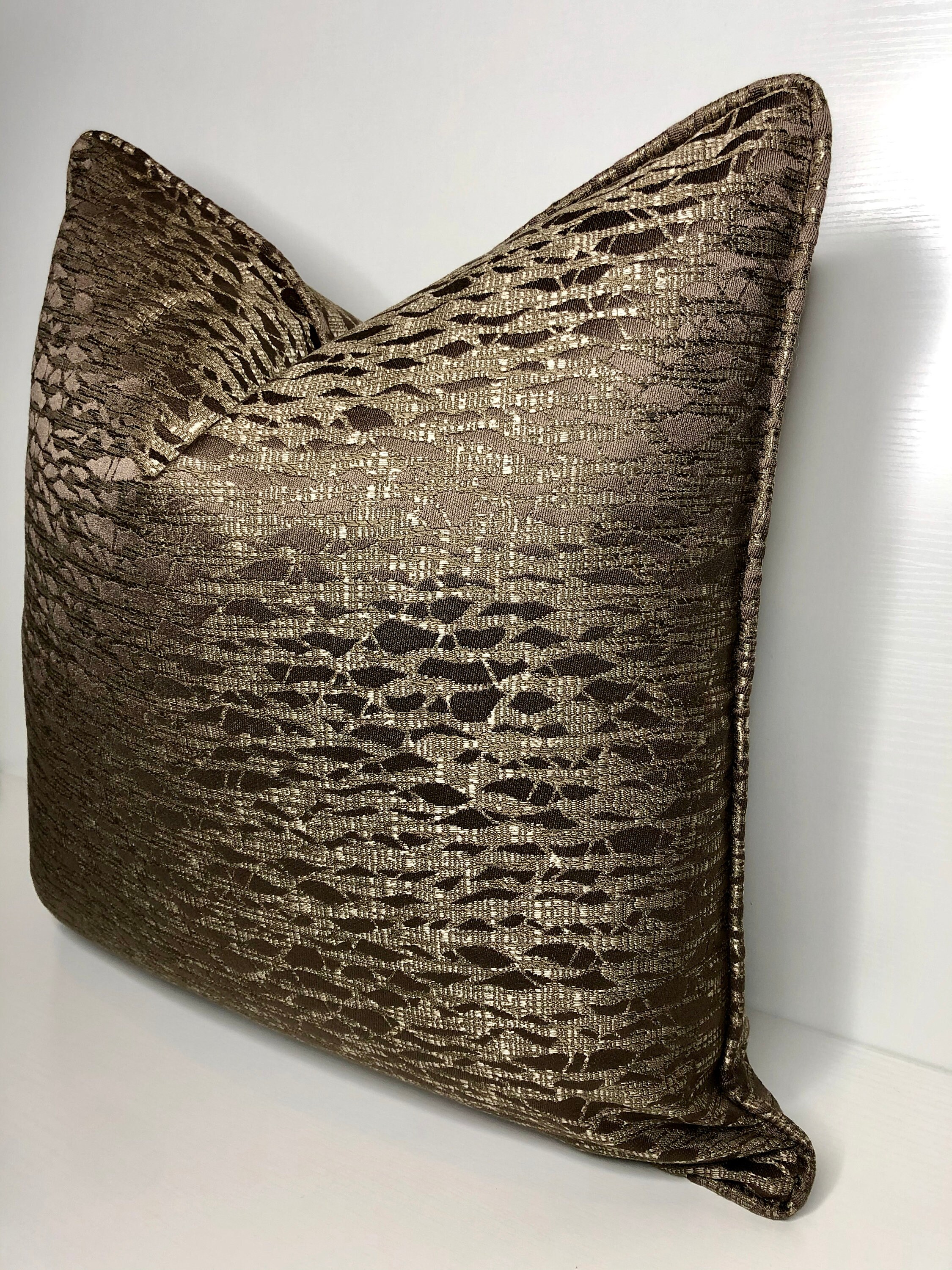 Luxury Brown Gold Sparkle Cushion Covers handmade Designer Etsy