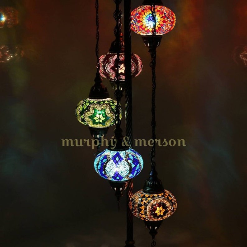 Turkish Moroccan Mosaic Floor Lamp Pendant Light Fixture Image 0