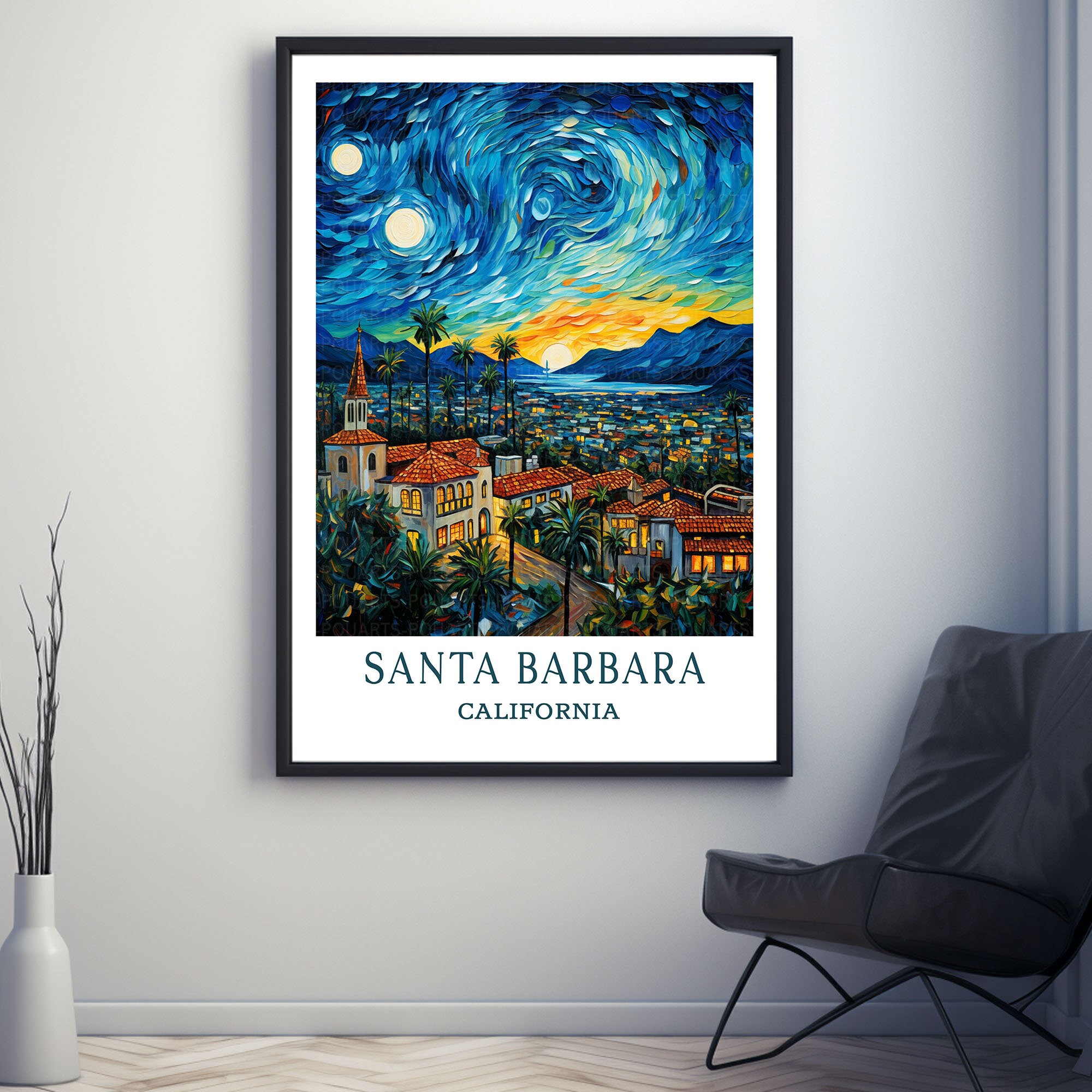 Santa Barbara California Travel Poster Immerse Yourself in Masterpiece Santa Barbara Wall Art