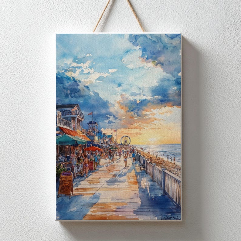 Image showcasing Ocean City Maryland Boardwalk Print: Coastal Wall Art - Etsy