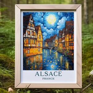 Póster de viaje de Alsacia Francia Sumérgete en la obra maestra Arte de pared de Alsacia Perfecto para los amantes de los viajes y entusiastas de Francia