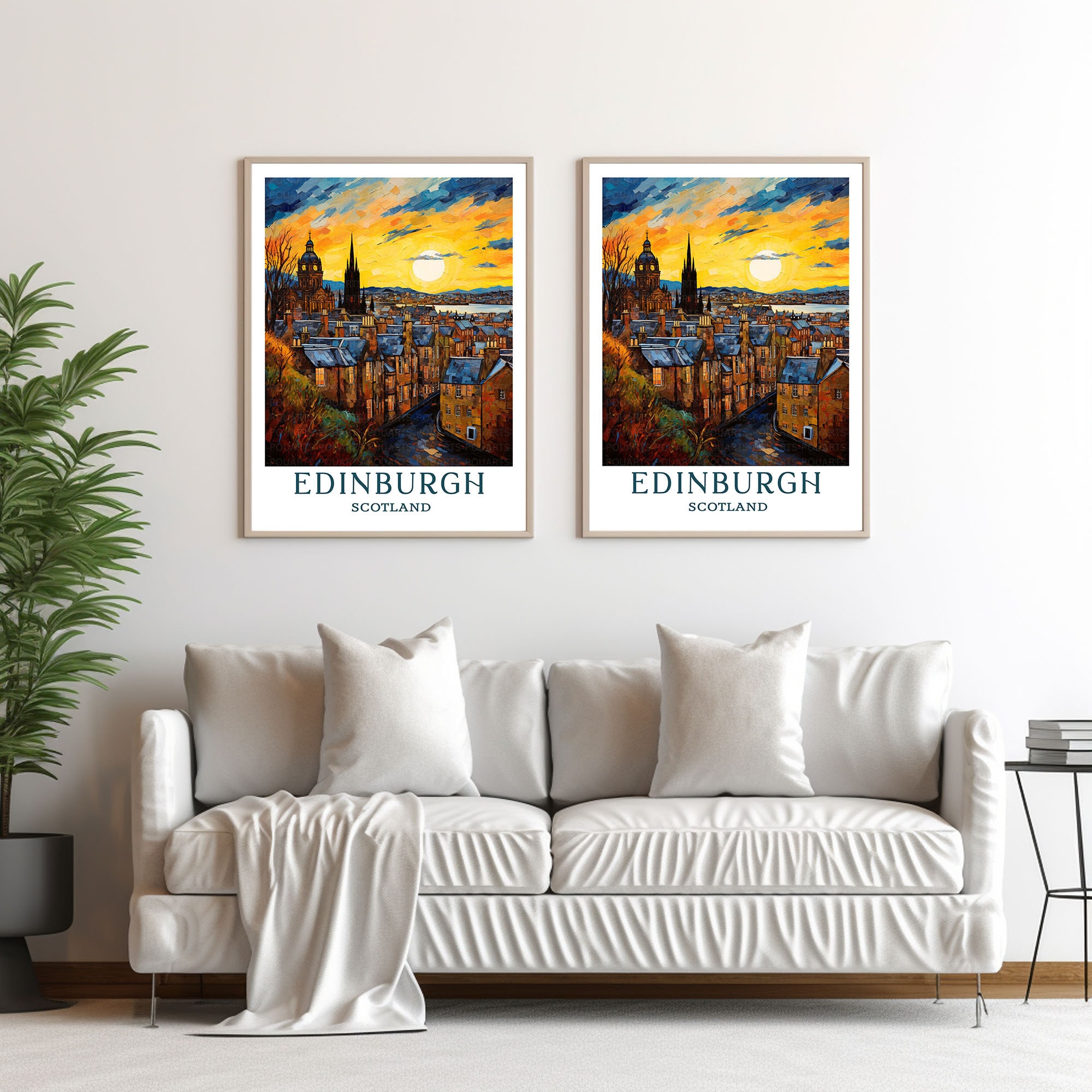 Edinburgh Scotland Travel Poster, Van Gogh Style Wall Art - Etsy
