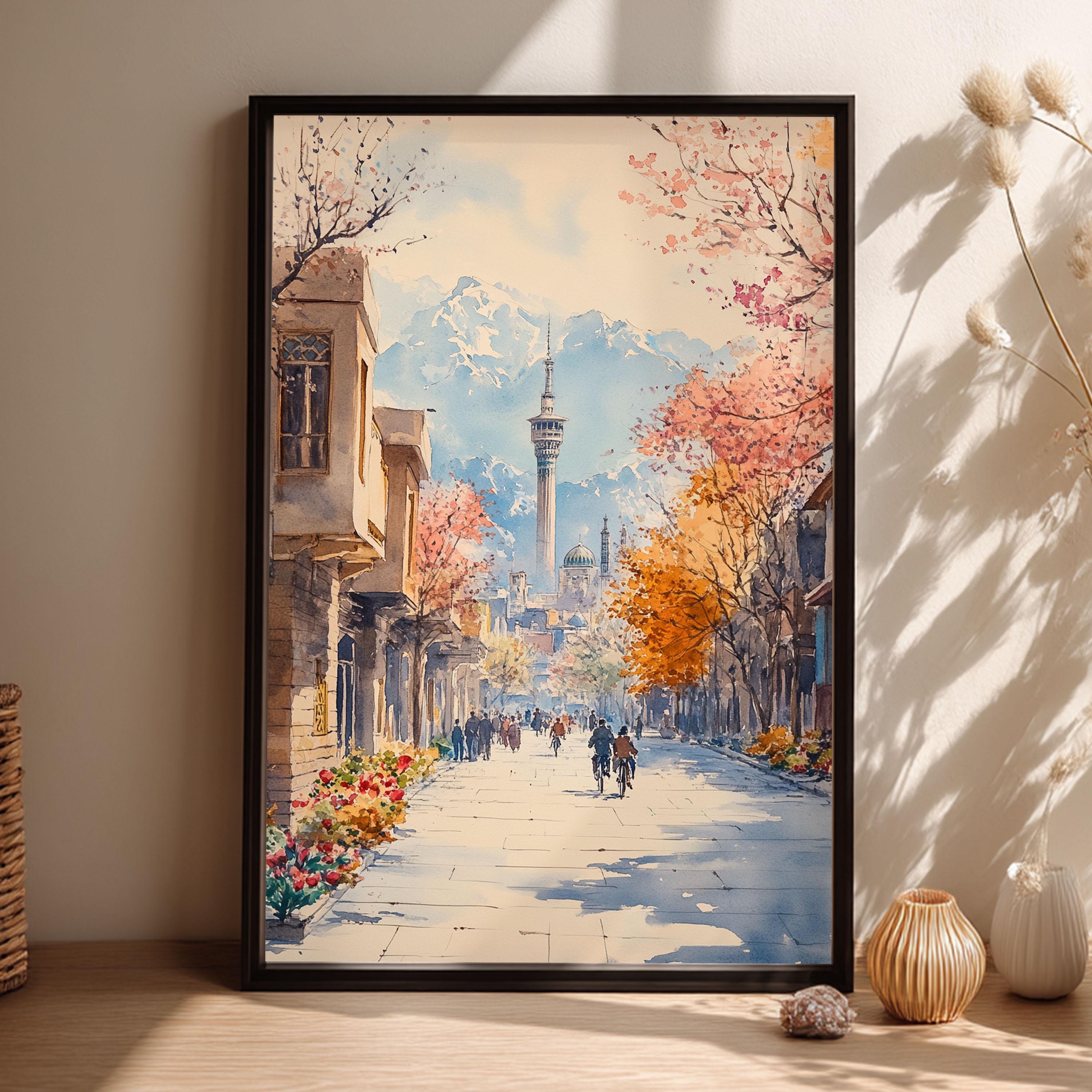 Tehran Watercolor Print, Iran Wall Art, Asia Gift - Etsy