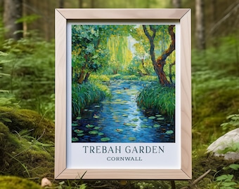 Trebah Garden Cornwall Travel Poster Immerse Yourself in Masterpiece Trebah Garden Wall Art for Travel Lovers and Cornwall Enthusiasts
