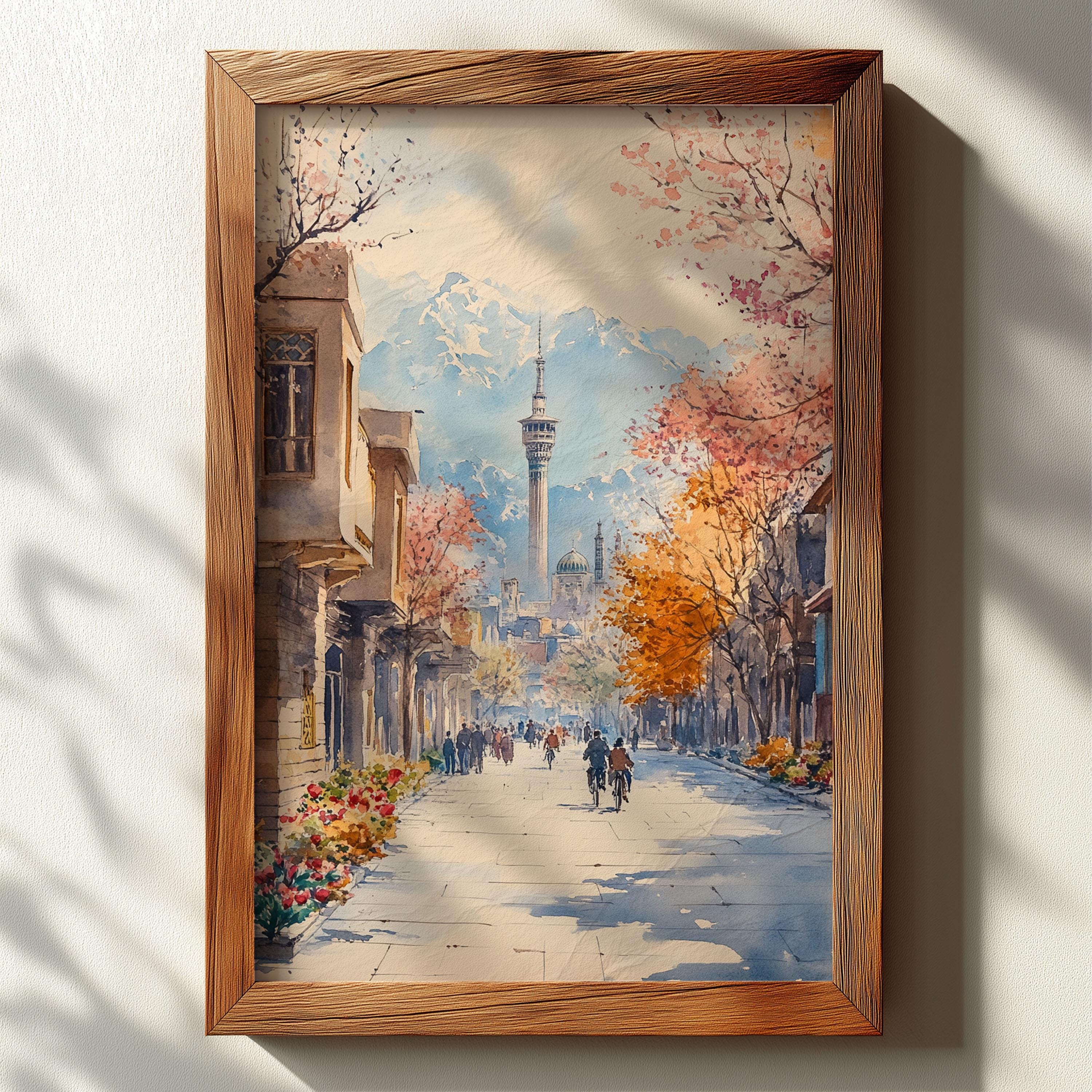Tehran Watercolor Print, Iran Wall Art, Asia Gift - Etsy