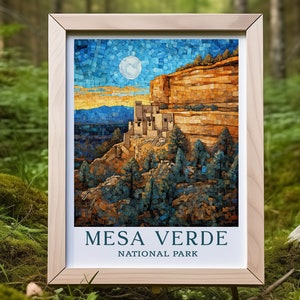 Poster de viagem do Parque Nacional Mesa Verde Mergulhe na obra-prima Mesa Verde Arte de parede perfeita para amantes de viagens e Parque Nacional