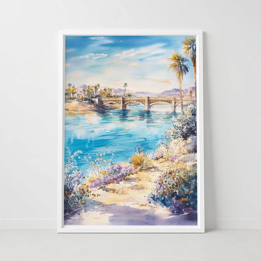 Lake Havasu Watercolor Painting, Arizona Wall Art - Etsy