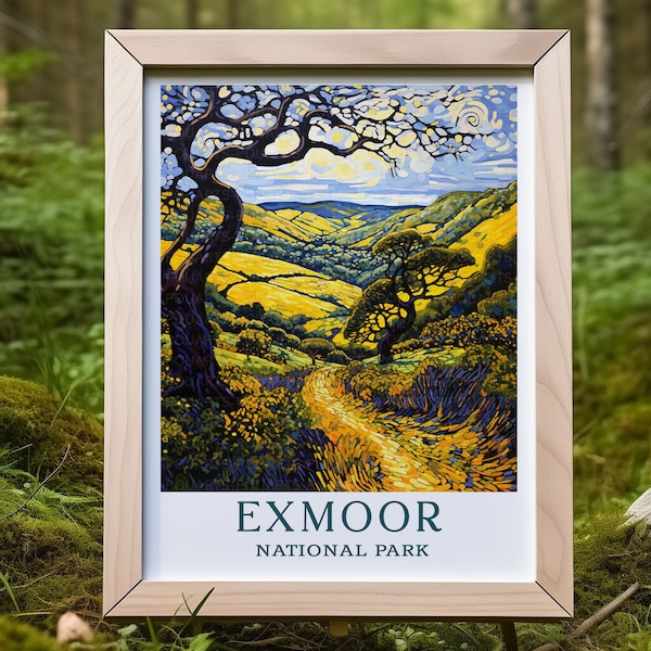 Exmoor National Park Travel Poster Immerse Yourself in Masterpiece Exmoor Wall Art Perfect for Travel Lovers and National Park Enthusiasts