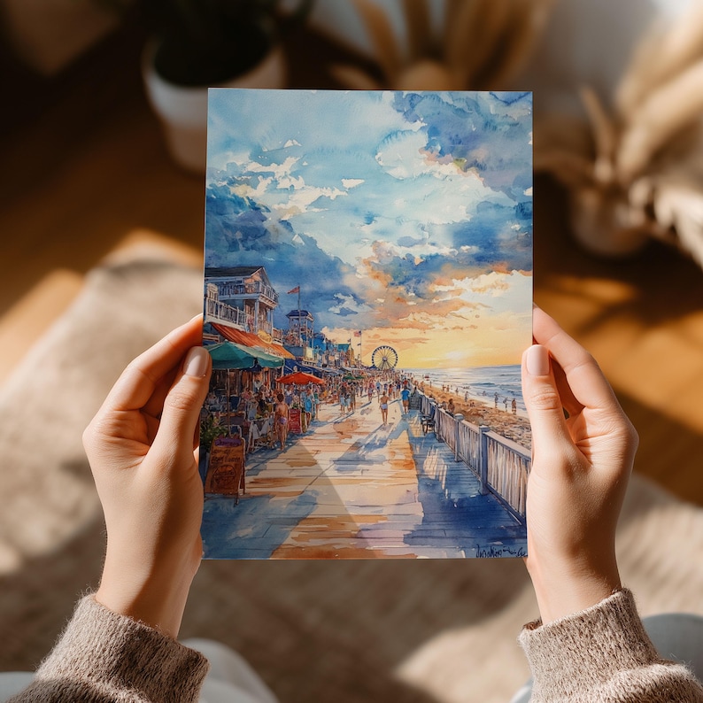 View of Ocean City Maryland Boardwalk Print: Coastal Wall Art - Etsy