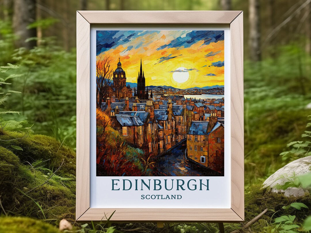 Edinburgh Scotland Travel Poster, Van Gogh Style Wall Art - Etsy
