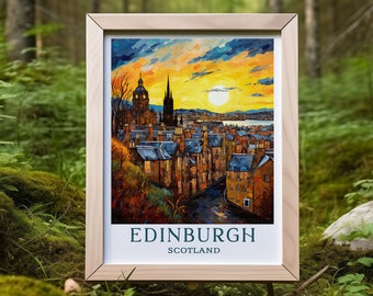 Edinburgh Scotland Travel Poster Immerse Yourself in Masterpiece Edinburgh Wall Art Perfect for Travel Lovers and Scotland Enthusiasts