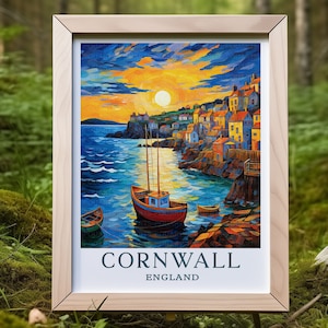 Cornwall England Travel Poster Immerse Yourself in Masterpiece Cornwall Wall Art Perfect for Travel Lovers and England Enthusiasts