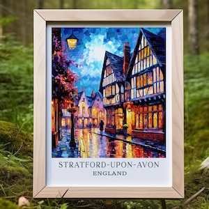 Stratford-Upon-Avon England Art Print: Van Gogh Style Travel Poster