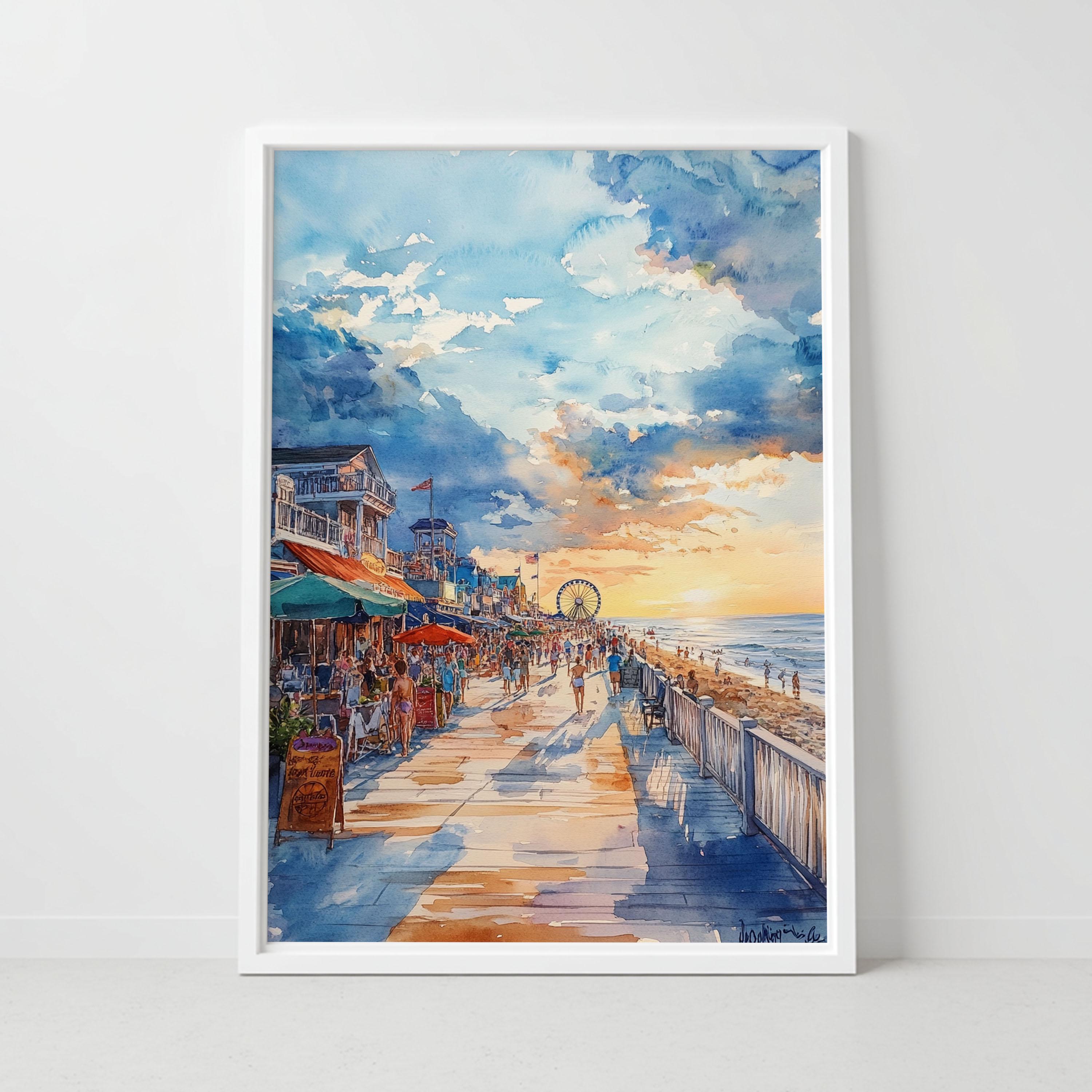 Ocean City Maryland Boardwalk Print: Coastal Wall Art
