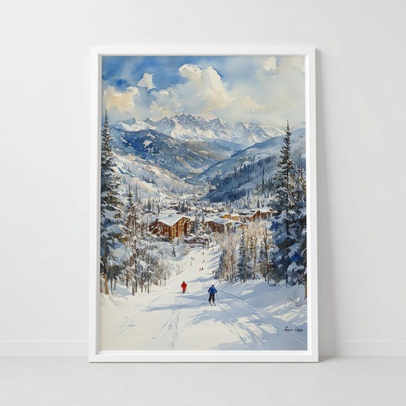 Winter Park Ski Poster: Colorado Snowy Mountain Art - Etsy