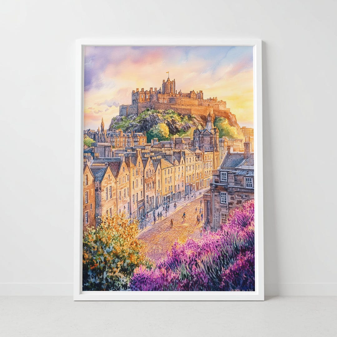 Edinburgh Castle Watercolor Print, Scotland Wall Art - Etsy