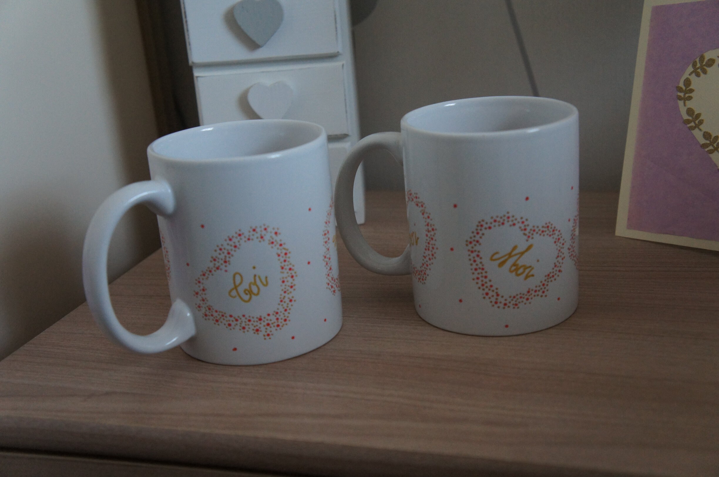 Mugs Personnalisables | 2 Pièces/Idée Cadeau Pour Elle et Lui Romantique