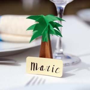 Ortsmarkierung für Hochzeiten und Empfänge (tropisches Thema, Strand, Meer oder Reisen) / Geburtstag / Taufe / Tischdekoration