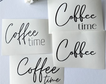Vinylaufkleber | Vinylsticker für Resin | Schriftzug Coffee time| Kaffee Text Sticker