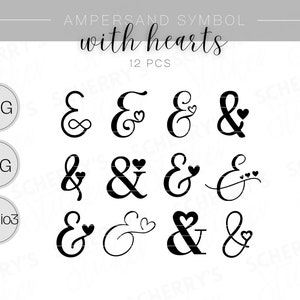 Und - Zeichen mit Herz Plotterdatei |  PNG SVG SILHOUETTE Cricut  | Datei Download
