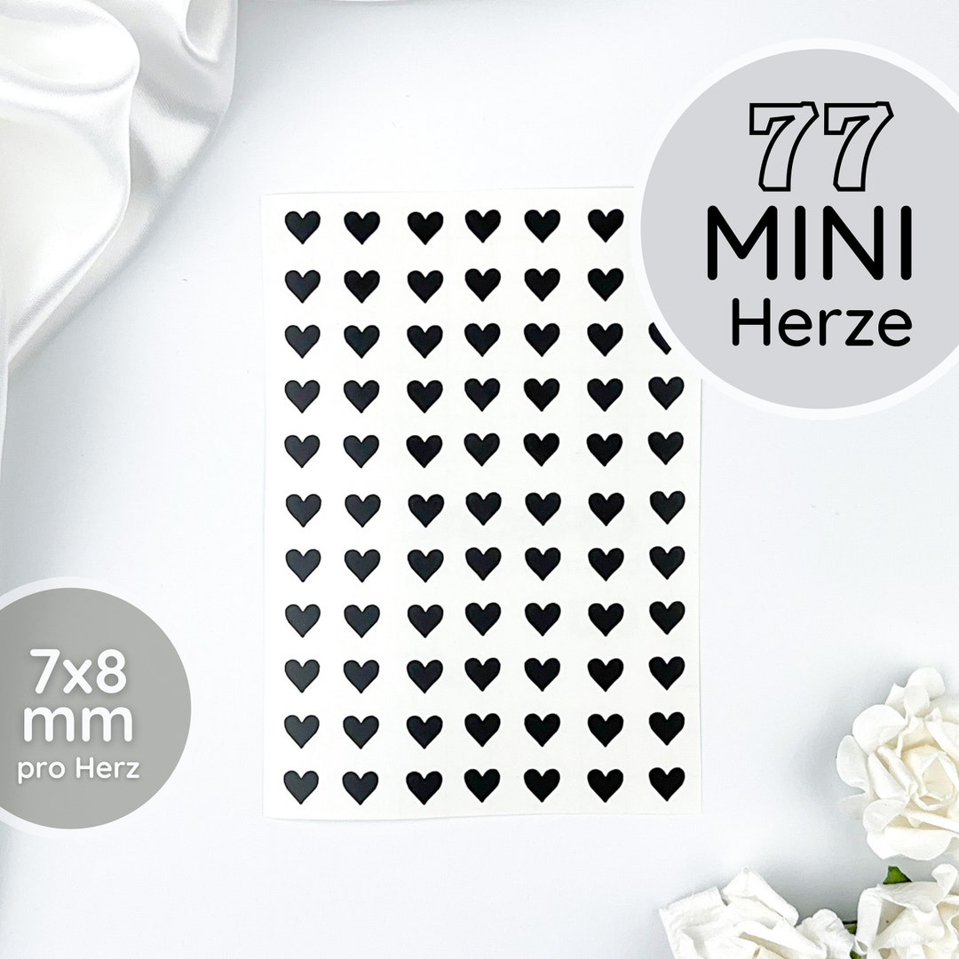 Mini Heart Sticker Sheet Hearts Vinyl Stickers for Etsy