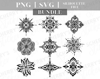 Mandala plotter file |  PNG SVG SILHOUETTE Cricut | Sample | File Download | Bundle