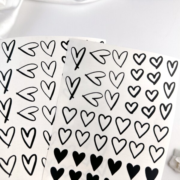 Sticker sheet with hearts | Vinyl Sticker Vinyl Sticker | Heart Sticker | DIY