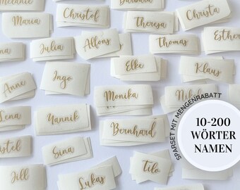 Vinylaufkleber ab 10 Stück | Vinylsticker Name Aufkleber Schrift für Hochzeit, Veranstaltungen, Feiern | Beschriftung