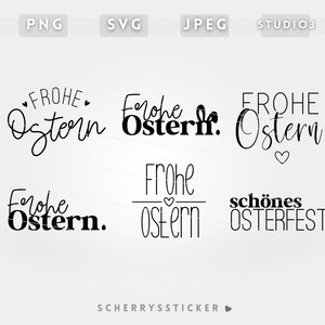 Oster Sprüche Plotterdatei |  PNG SVG SILHOUETTE Cricut | Frohe Ostern Schriftzug | Datei Download