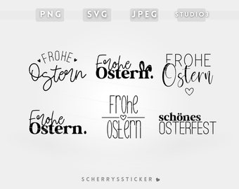 Oster Sprüche Plotterdatei |  PNG SVG SILHOUETTE Cricut | Frohe Ostern Schriftzug | Datei Download