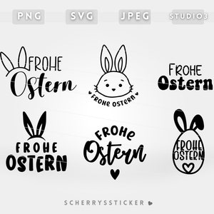 Oster Sprüche Plotterdatei |  PNG SVG SILHOUETTE Cricut | Frohe Ostern Schriftzug | Datei Download