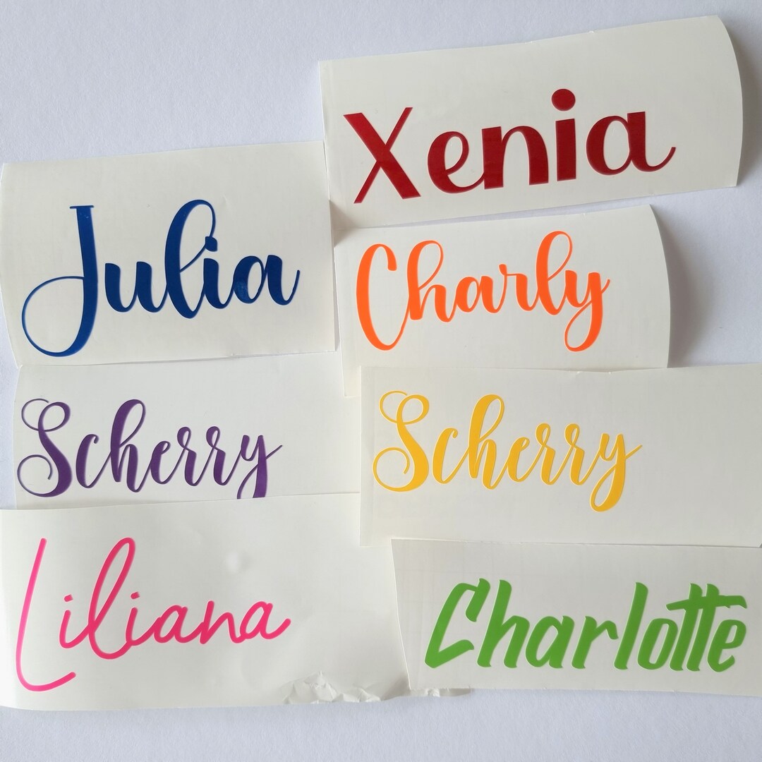 Vinyl Sticker in Colour Vinyl Sticker Name Sticker Etsy