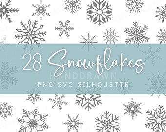 Snowflakes Plotter File |  PNG SVG SILHOUETTE Cricut | Clipart | File Download studio3