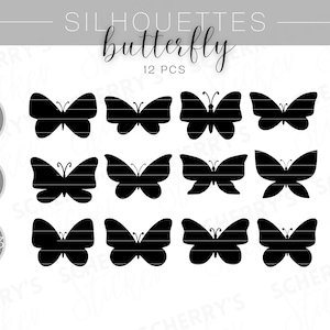 Schmetterling Silhouette Plotterdatei |  PNG SVG SILHOUETTE Cricut  | Clipart Bundle | Datei Download