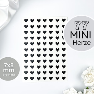 Mini Heart Sticker Sheet - Hearts vinyl stickers for decorations and embellishments