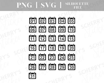 Calendar Icons plotter file |  Calendar Icon Birthday | File Download PNG SVG Silhouette