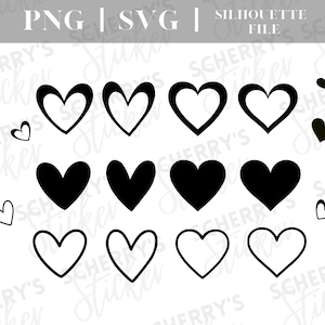 Archivo de plotter de corazón de corazón | PNG SVG SILUETA Cricut | corazones amor | descarga de archivos