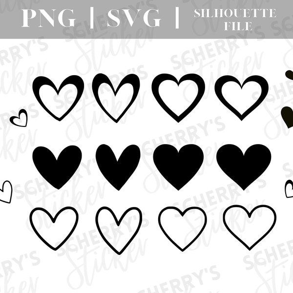 Herz Heart Plotterdatei |  PNG SVG SILHOUETTE Cricut  | Herzen love | Datei Download