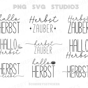 Letras de otoño en formato PNG SVG y studio3 | Archivo de corte de archivo de trazador | Sencillo, elegante, moderno.