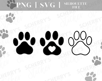 pfote paw plotter file |  PNG SVG SILHOUETTE Cricut | Dogs Cats Paw | File Download
